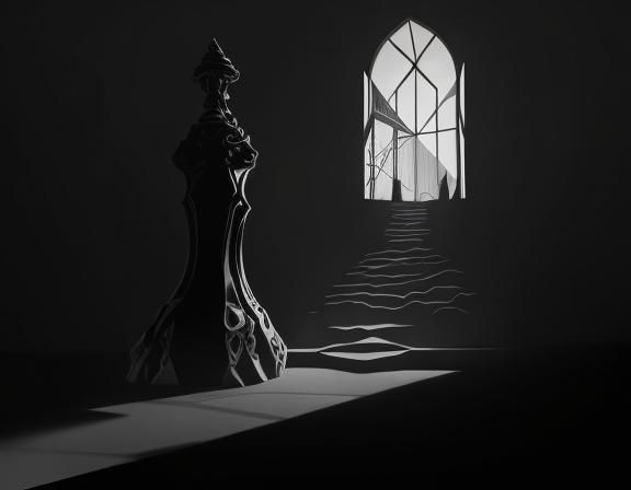 Surreal Light Doorway in Dark Void, Digital Art