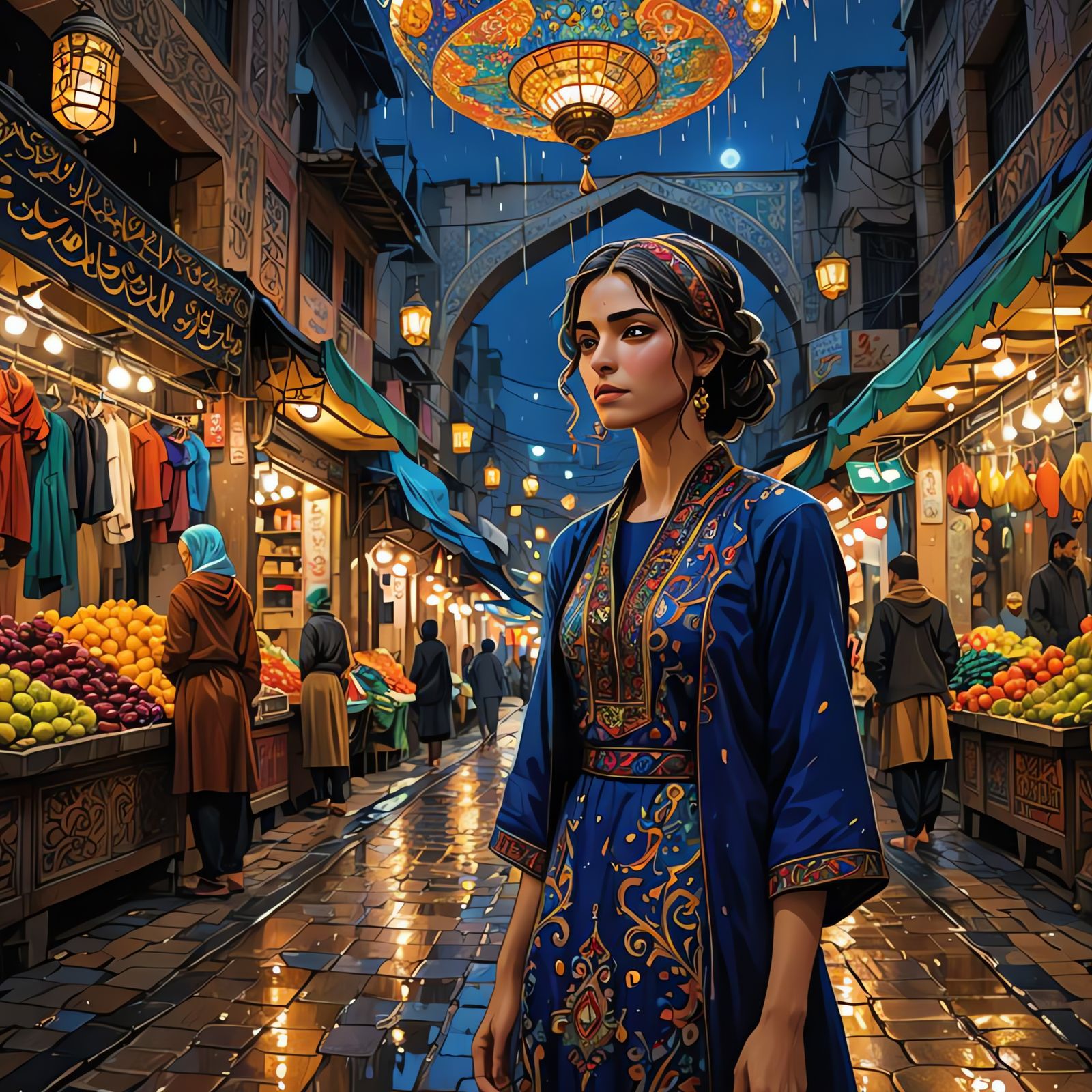 Girl with Carpet Hair in Iranian City