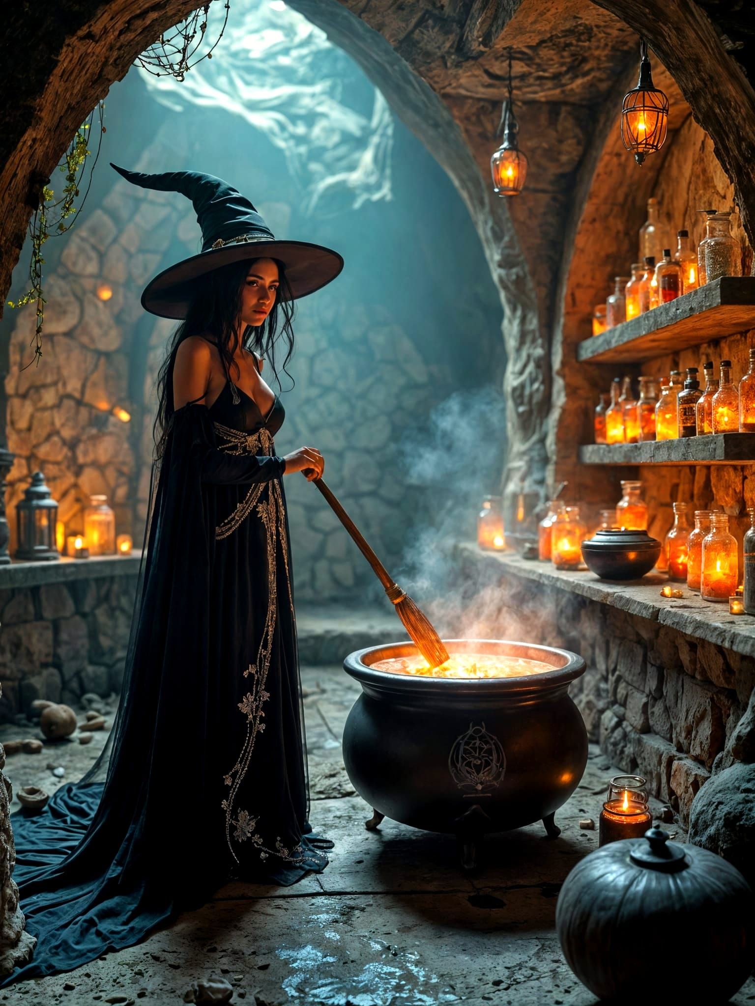 Enchanted Witch's Lair in a Witches Hat Room