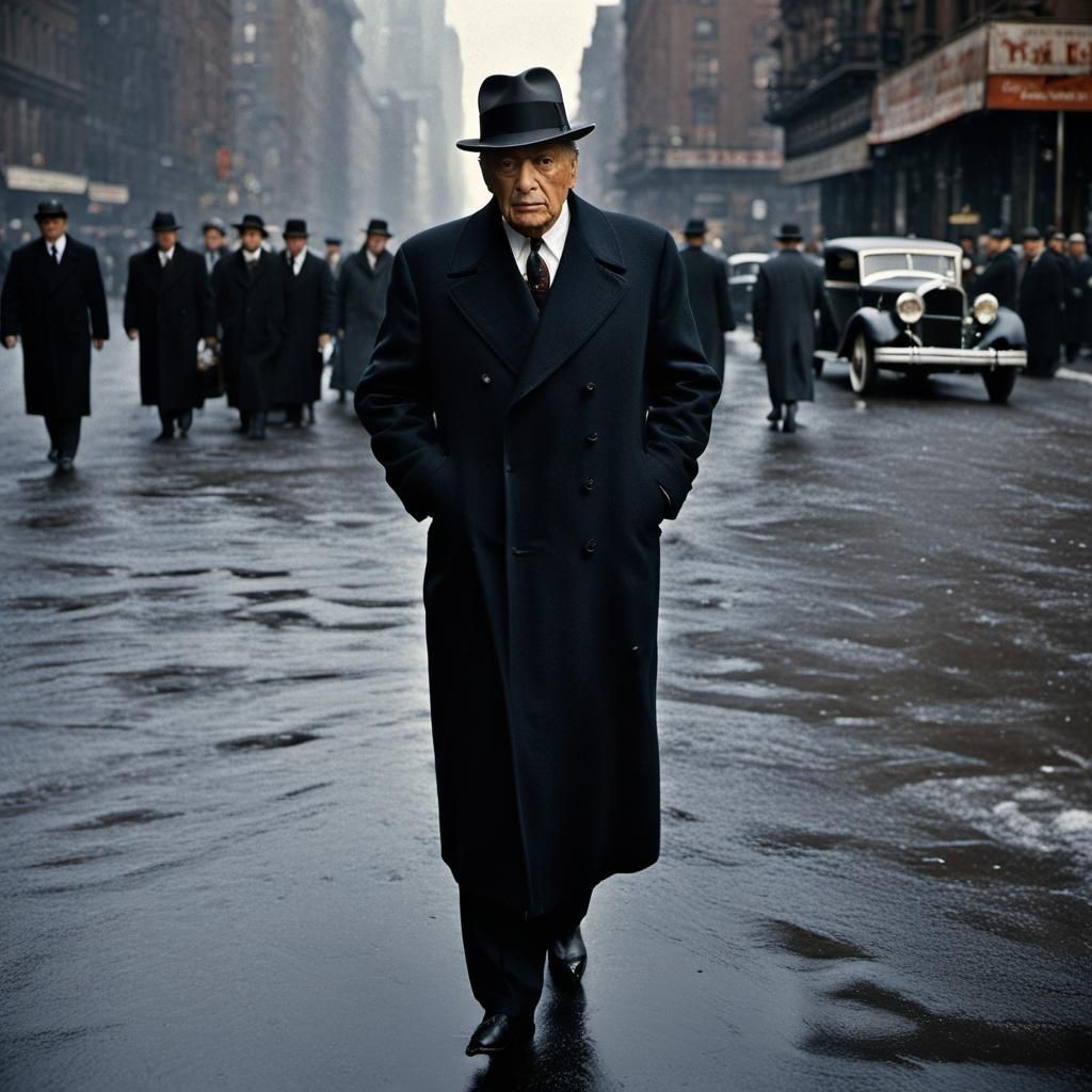 Intense Portrait of a New York Mobster