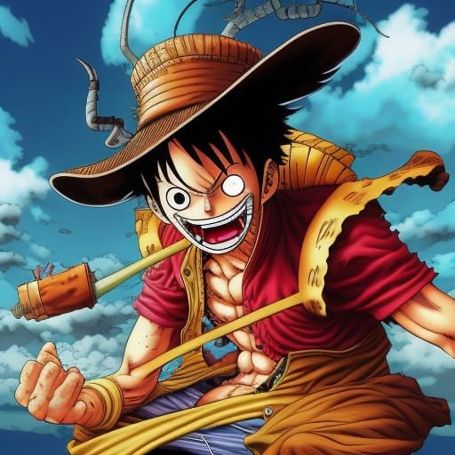 Luffy in Comic Book Art Style