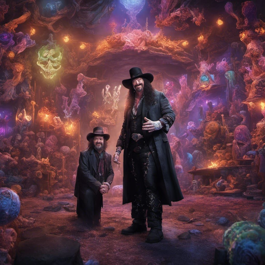 The Undertaker and Mick Foley in Detailed Digital Art