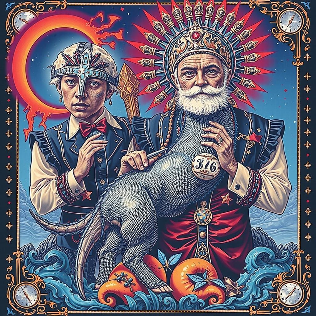 Abstract Expressionist Composition of Colorful Shapes