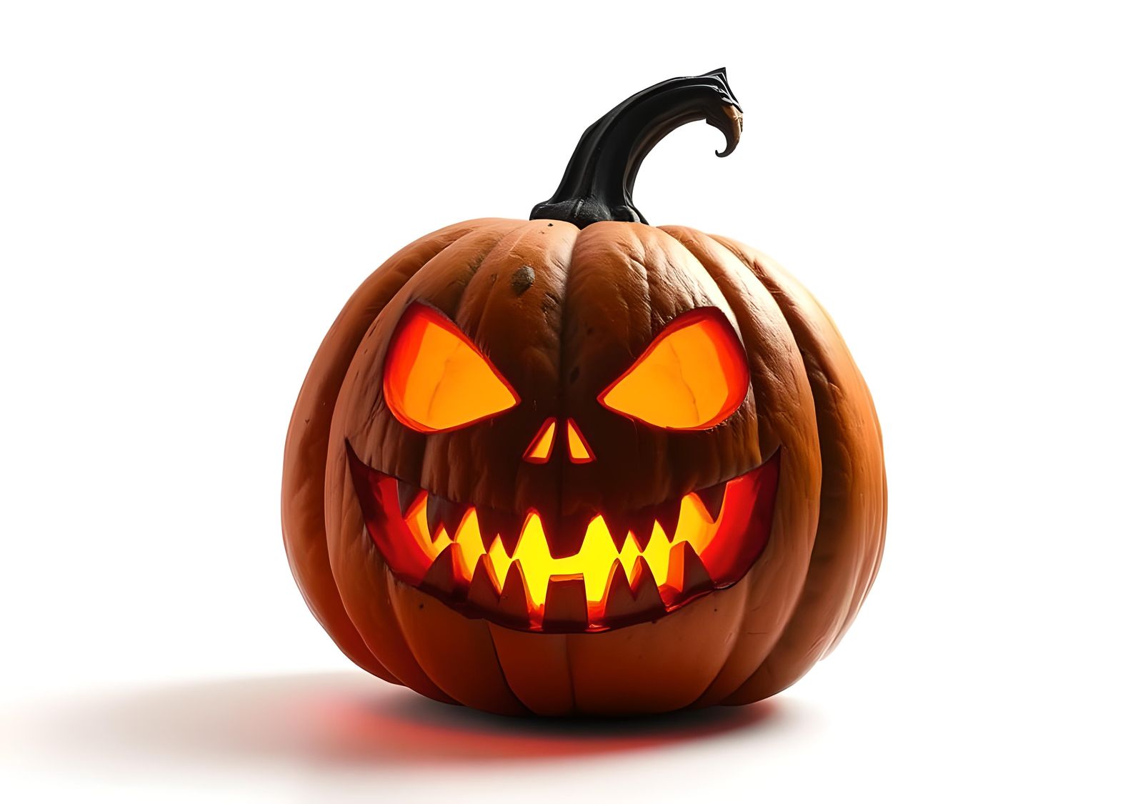 Halloween Pumpkin with Spooky Smile, Digital Art