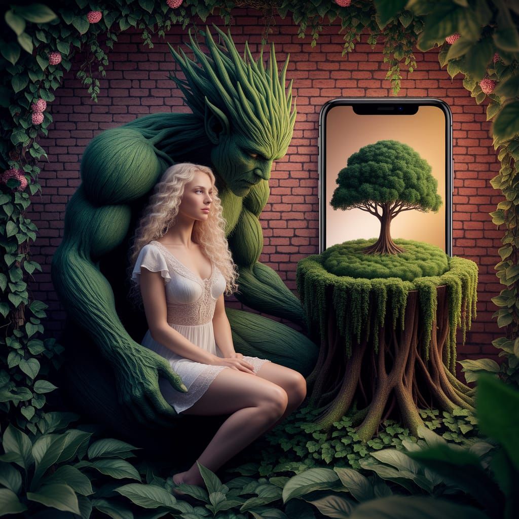 Jungle Living Room with Forest Spirit