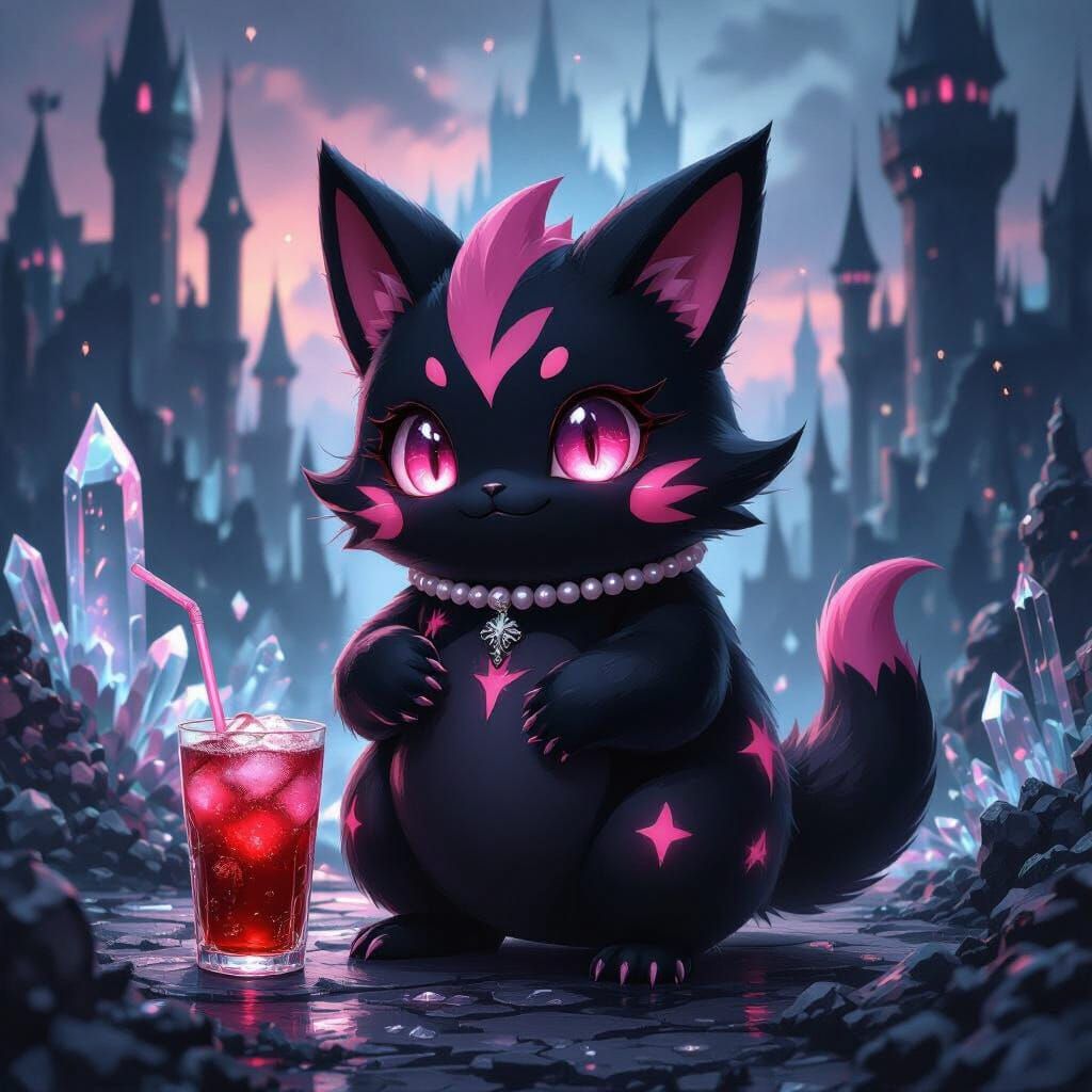 Gothic Morpeko with Crystals, Castles, and Pearls