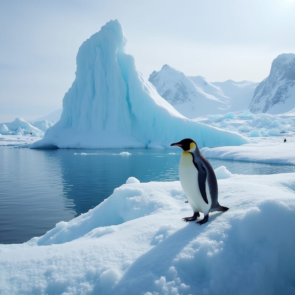 Frosted Antarctic Landscape in Digital Art