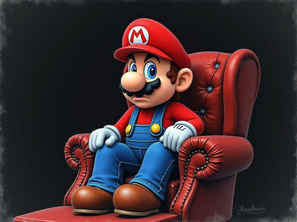 Mario's Despair in Darkened Sanctuary