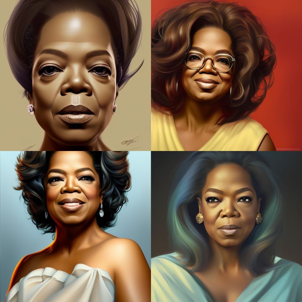 Oprah Winfrey Portrait in Art Nouveau Style