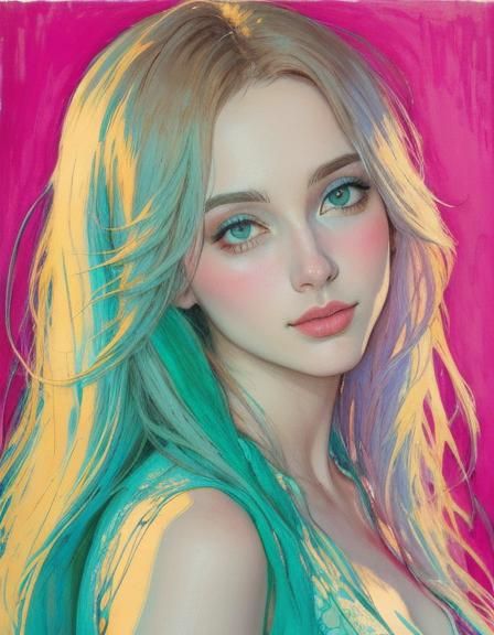 Detailed Fantasy Composition in Expressionistic Style