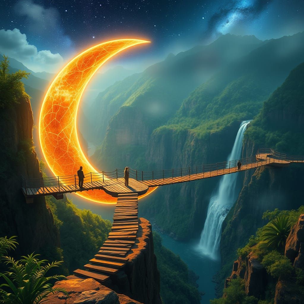 Mystical Valley Platform with Waterfall in Pablo Amaringo St...