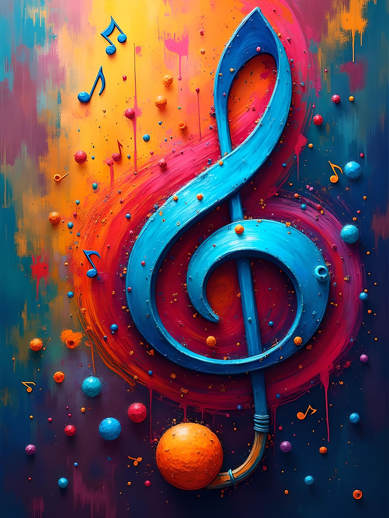 Vibrant Abstract Music Scene with Bokeh