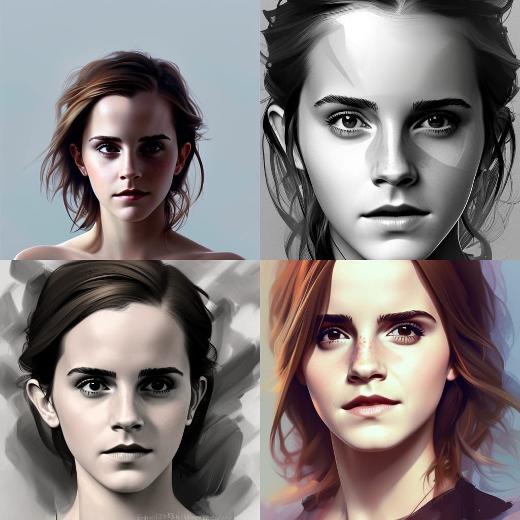 Emma Watson Portrait in Hyperdetailed Digital Art Style