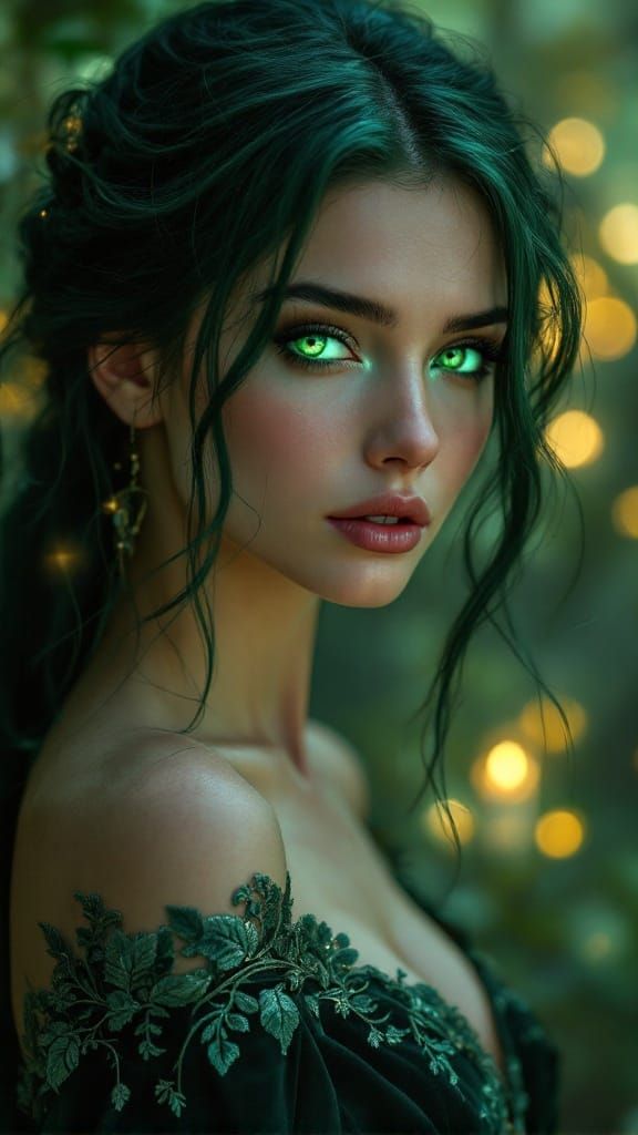 Emerald Mystic Goddess in Velvet Greens
