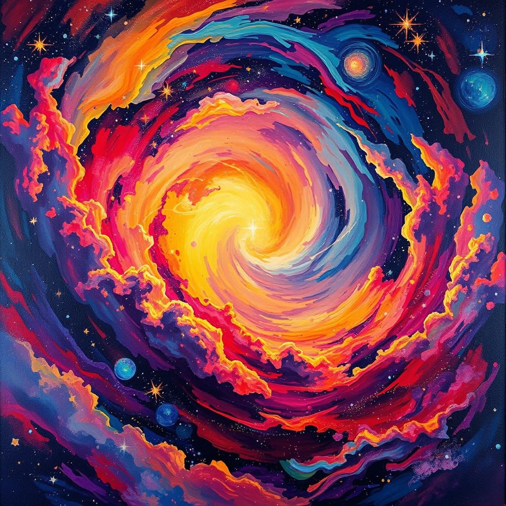 Galactic Swirl of Radiant Cosmic Energy