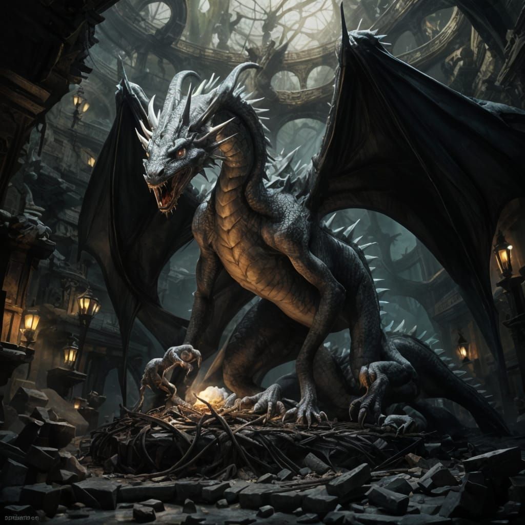 Dragon Lair: Fierce Guardian in Maximalist 3D Style