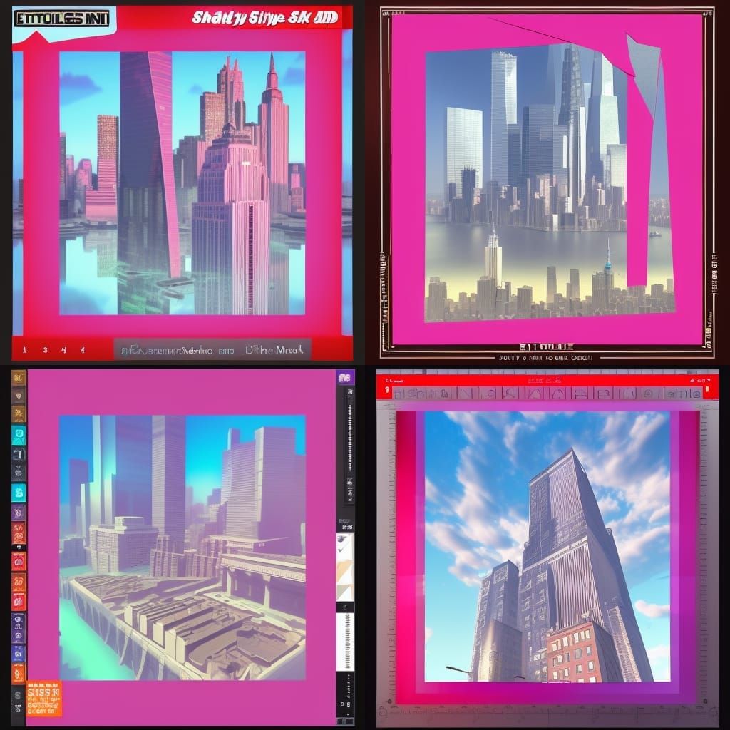 Epic Pink NYC Skyline in Digital Matte Painting