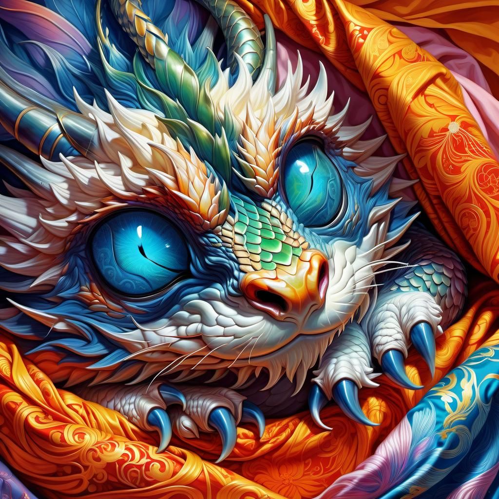 Sleeping Dragon Portrait in Anime Key Visual Style