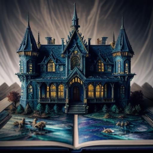 Magical Fantasy Pop-Up Book Creation in Hyperrealism