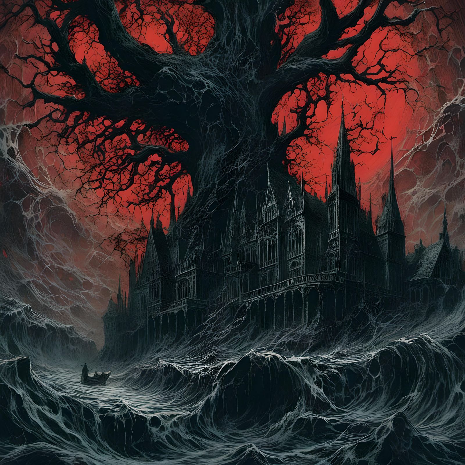 Demon Bible Cover in Creepy Magazine Style