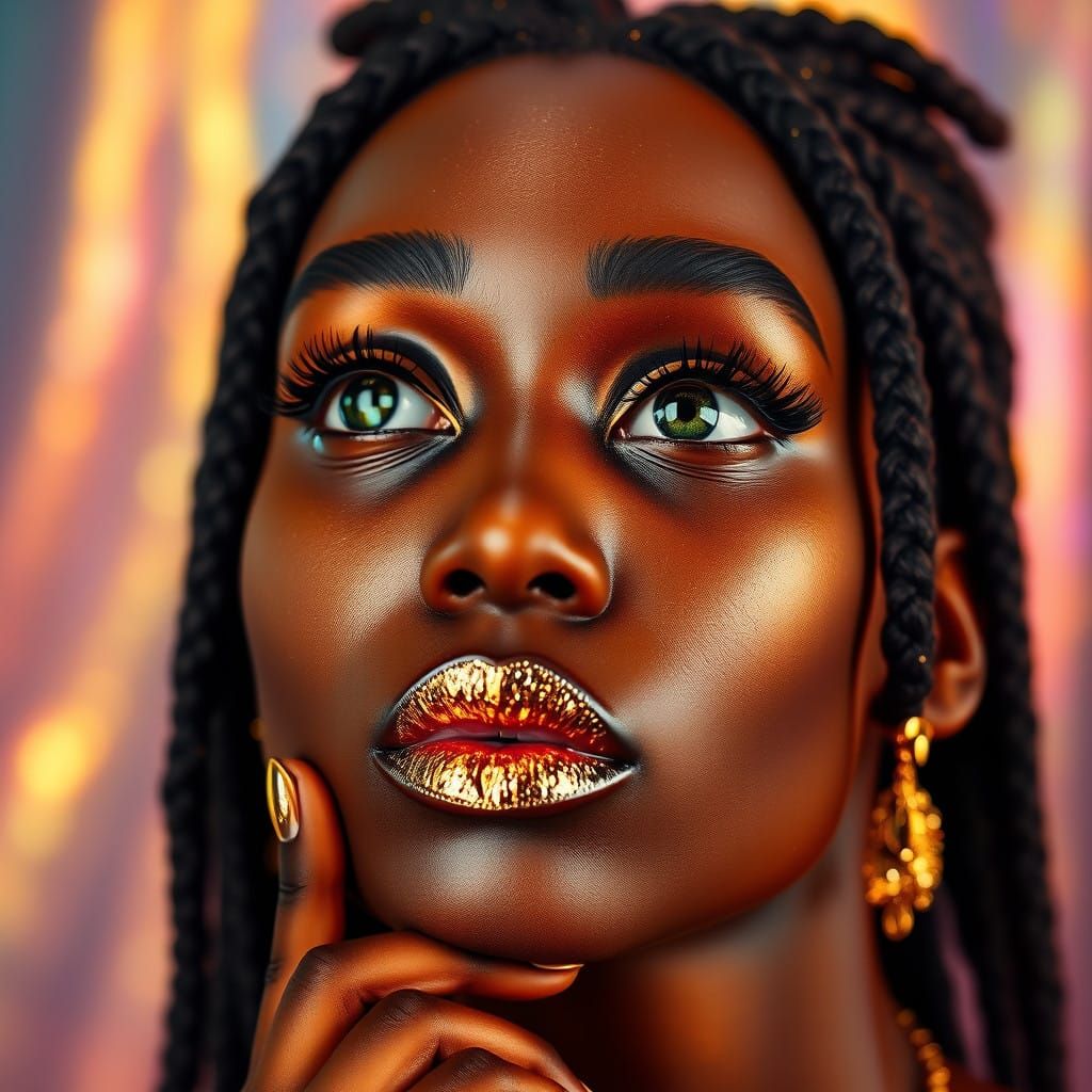 Vibrant Portrait of a Beautiful Black Woman 🌺