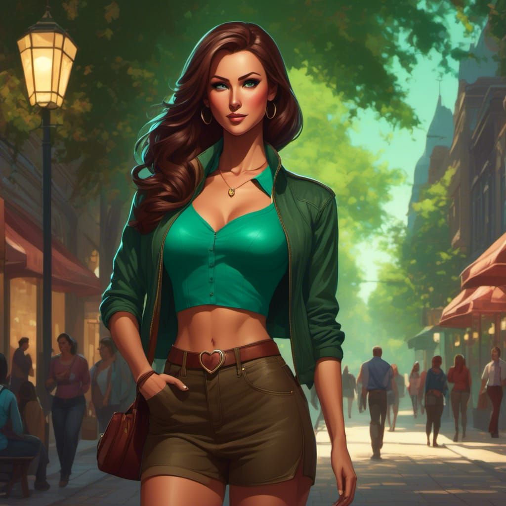 Happy Young Woman with Green Eyes: Detailed Portrait