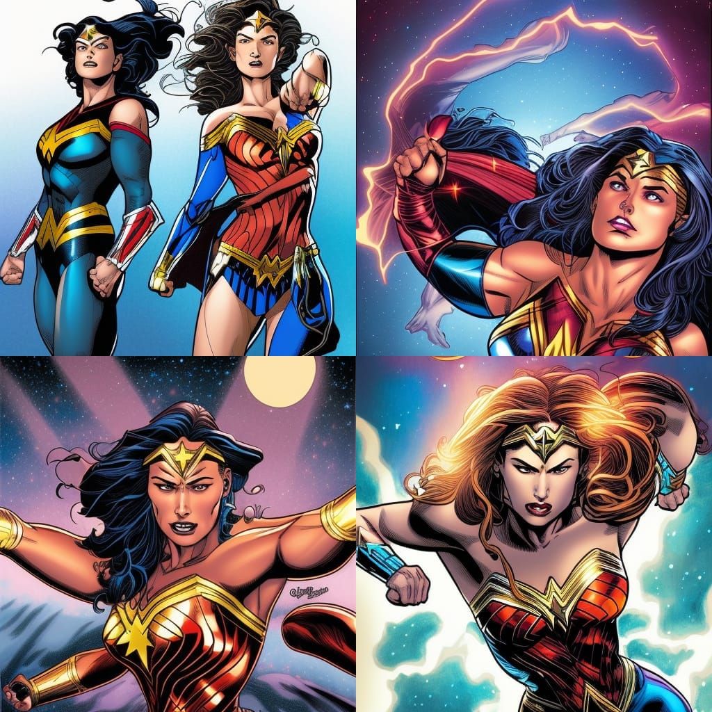 Wonder Woman vs Captain Marvel: Comic Book Art