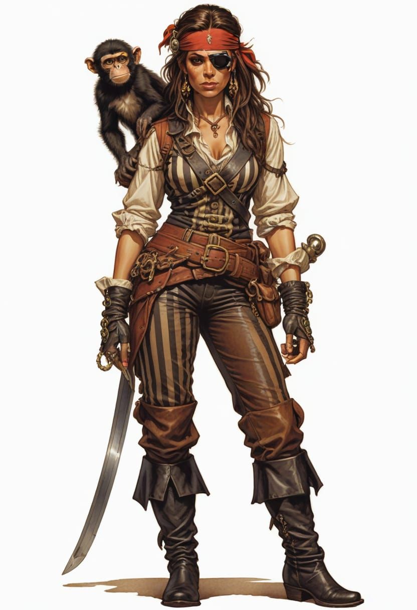 Pirate Heroine in Cinematic Fantasy Style