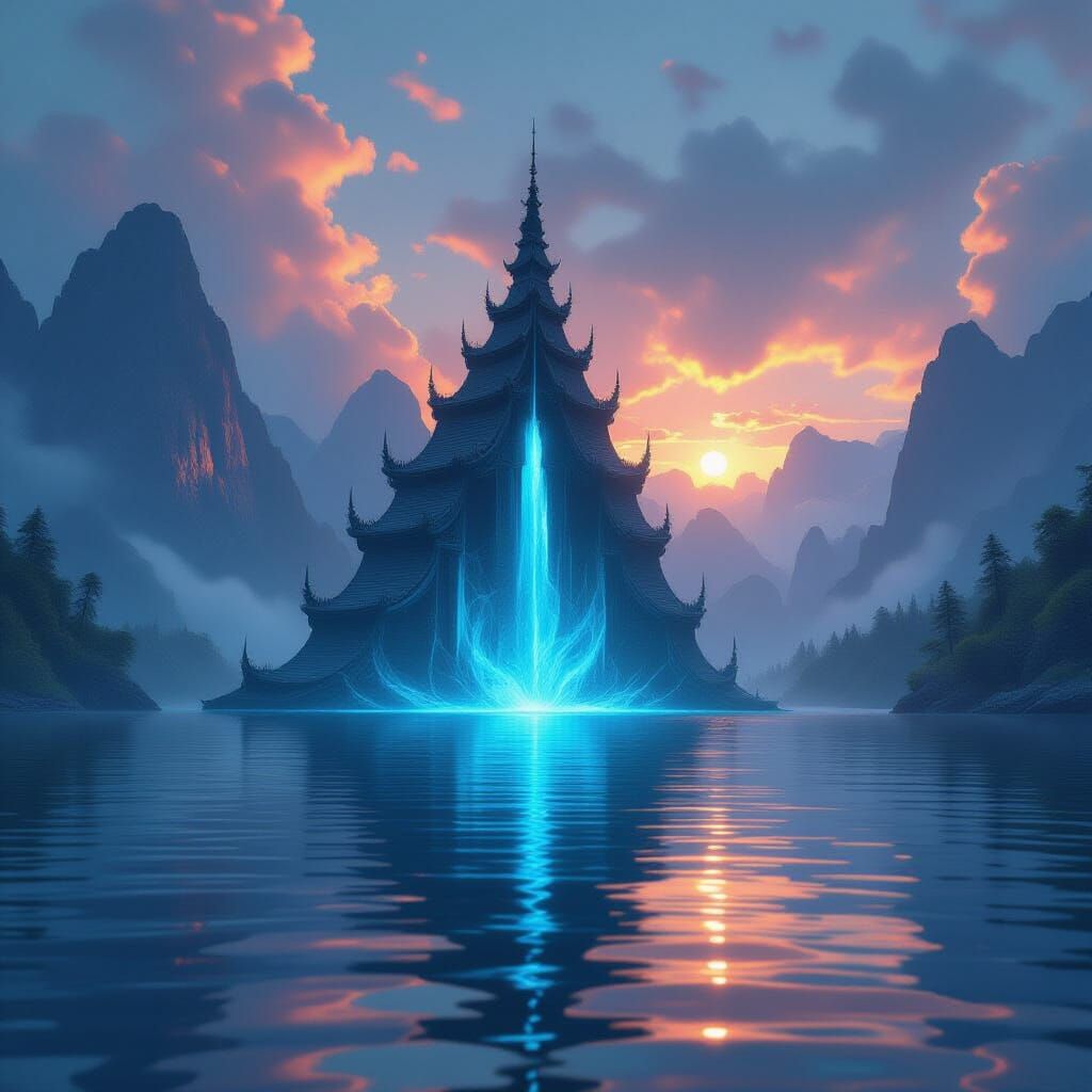 Lake Spirit Fantasy Concept Art in Detailed Matte Painting