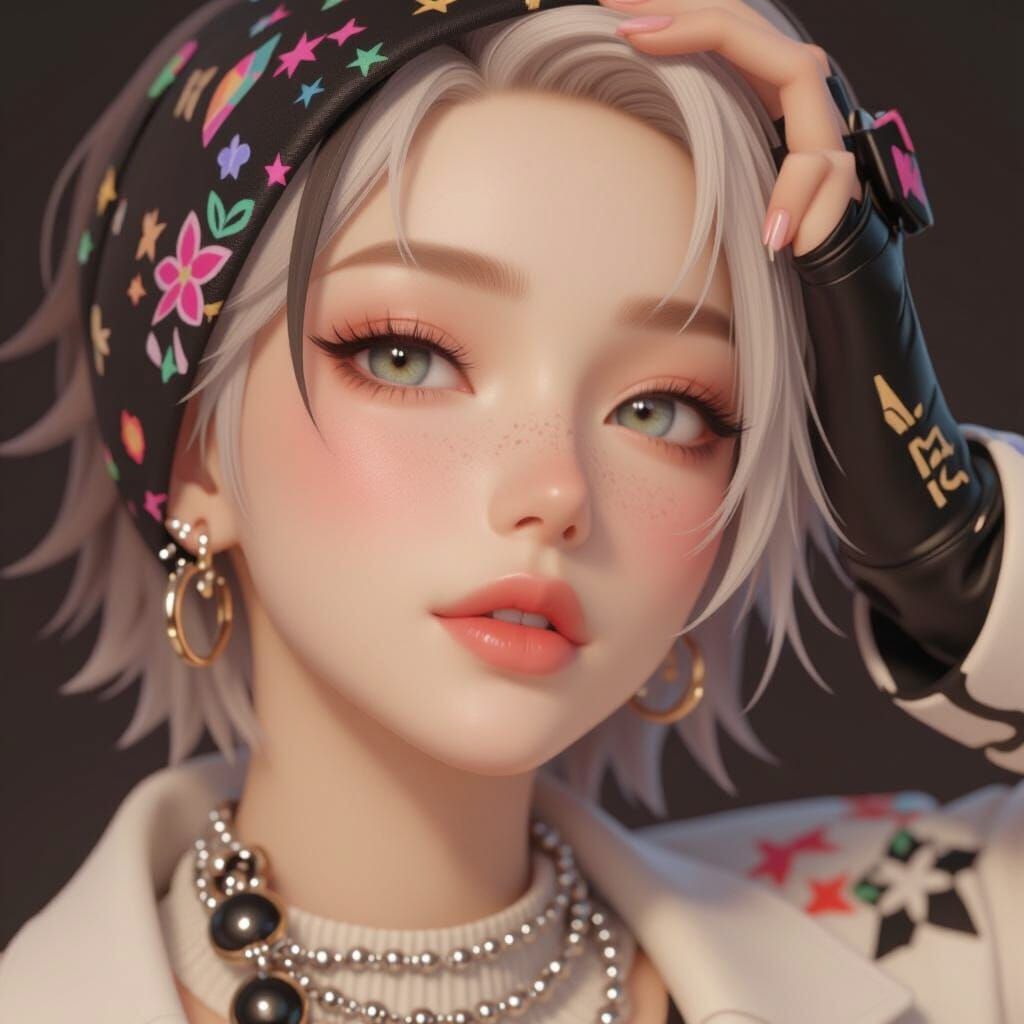 KPop Demon Hunter in Anime Style 3D Art