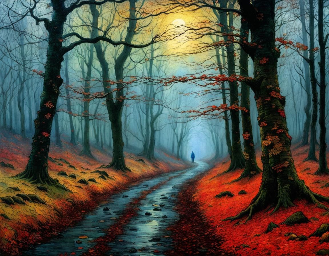 Whispers of Fading Autumn in Noctilucent Frost