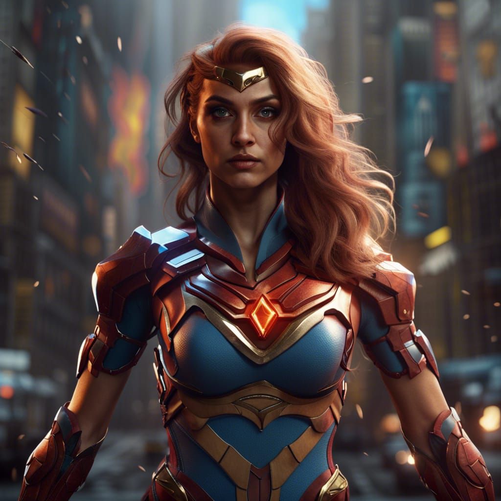 Detailed Female Superhero Concept Art