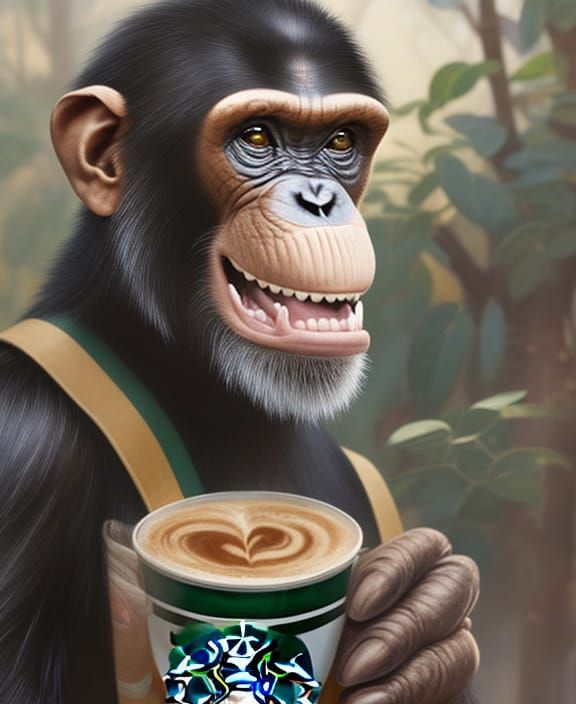 Starbucks like their newest store manager, a hard working chimp