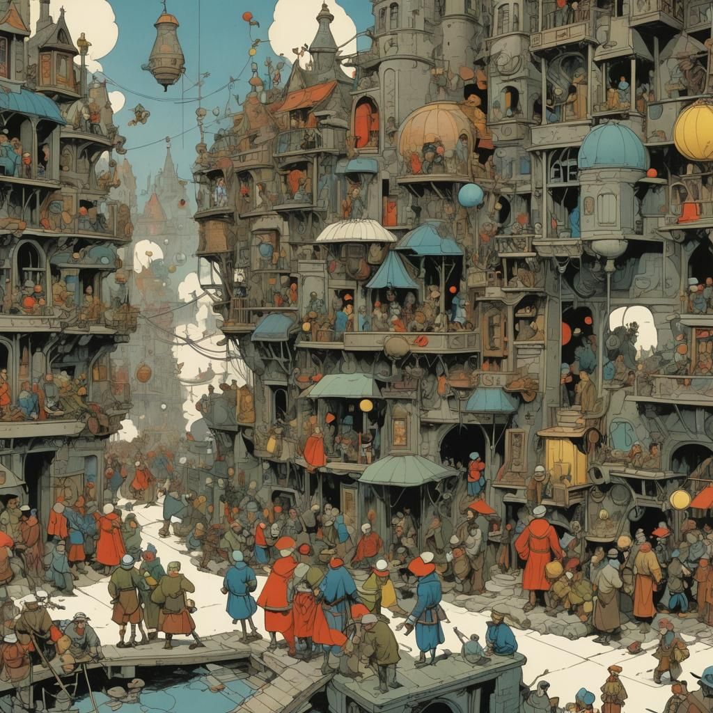 Marvel Comic in William Heath Robinson Style