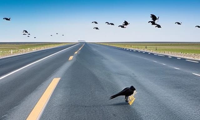 Carrion Crows on Motorway: Moebius Style