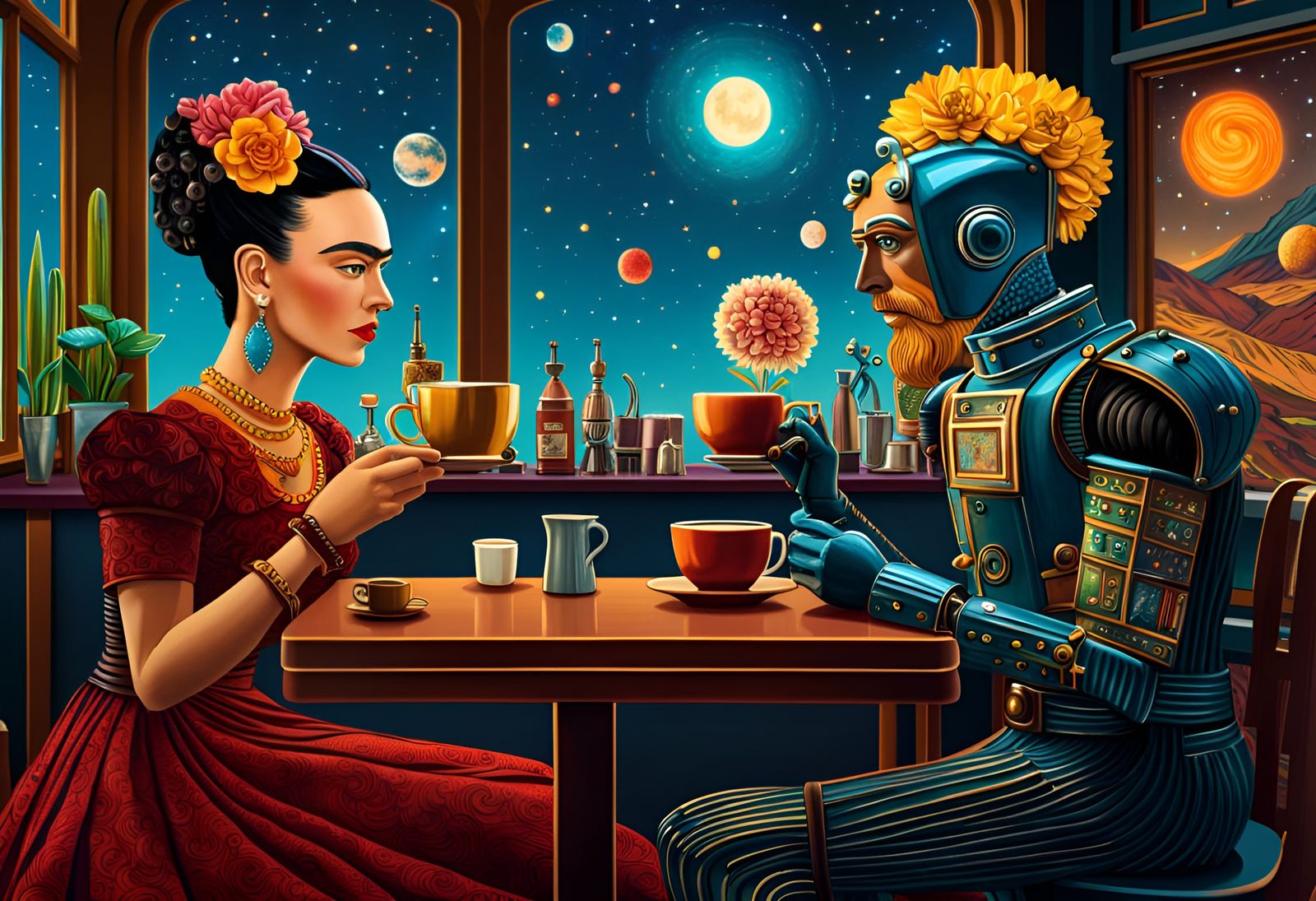Frida and Vincent at the NightCafé Space Coffee Bar