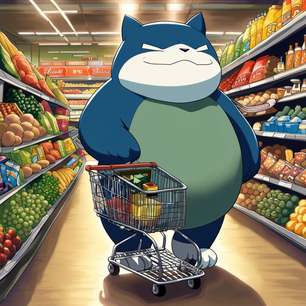 Snorlax Shopping for Snacks