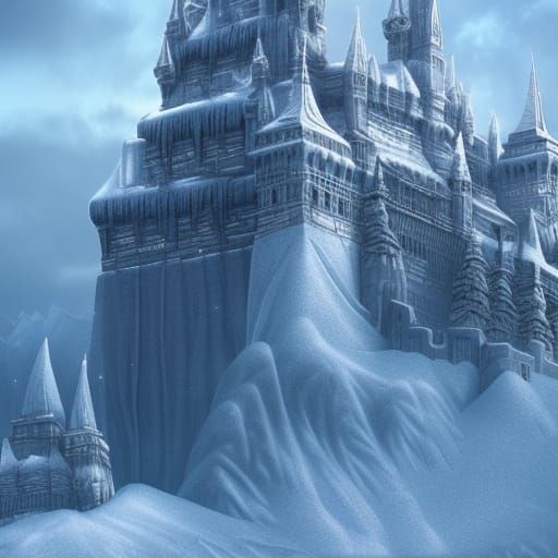Epic Ice Fortress Digital Matte Painting