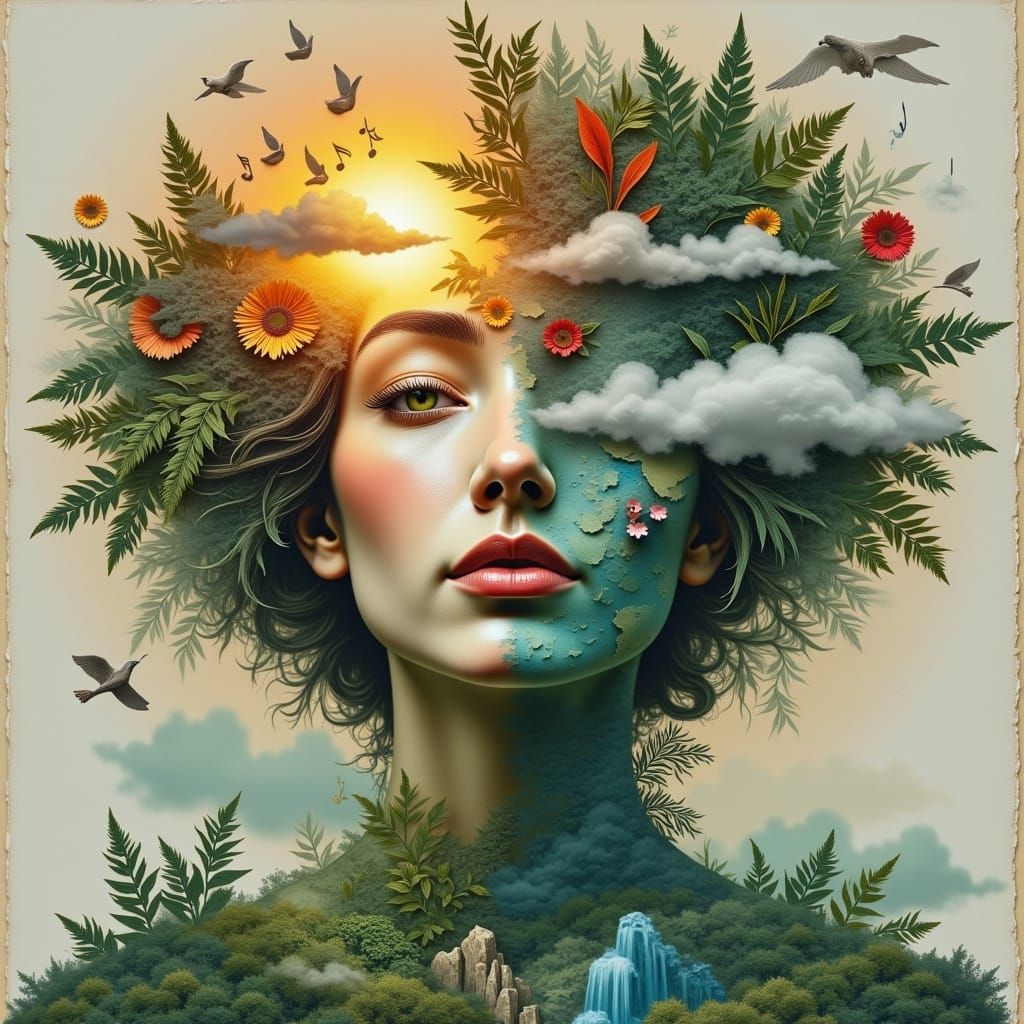 Ethereal Meditator in Cosmic Bloom