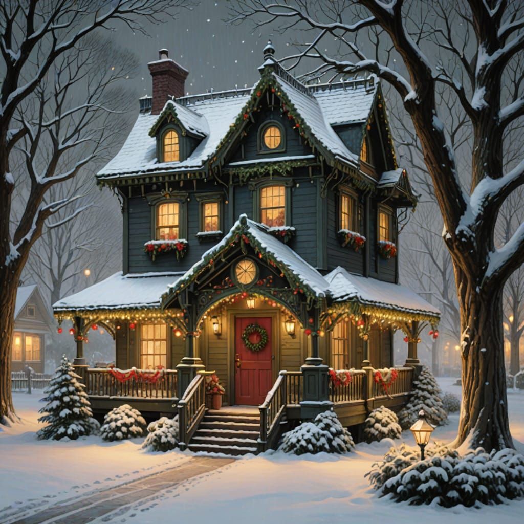 Victorian Mansion Transformed by Whimsical Christmas Decorat...