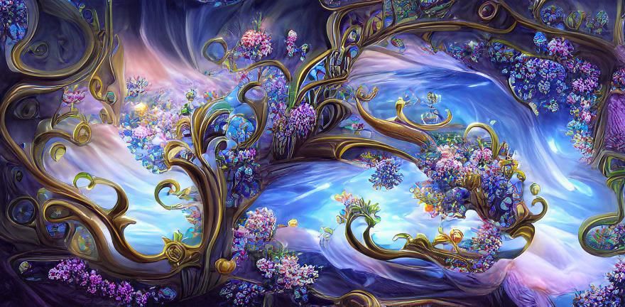 Enchanted Vines in a Magical Rococo Garden