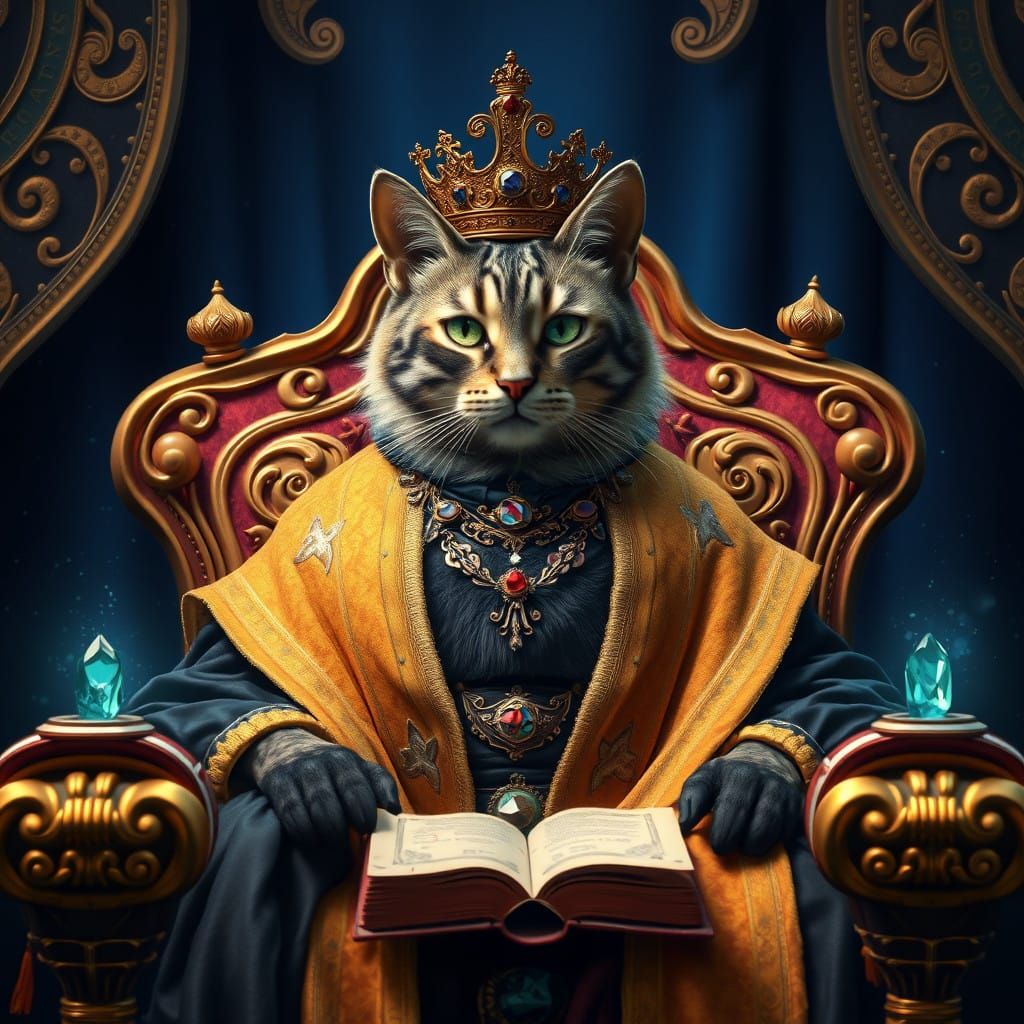Mystical Feline Monarch Reigns Supreme