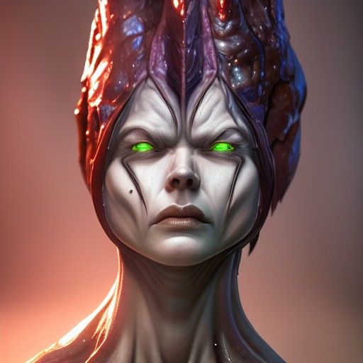 Biopunk Orc Portrait in 3D Shading