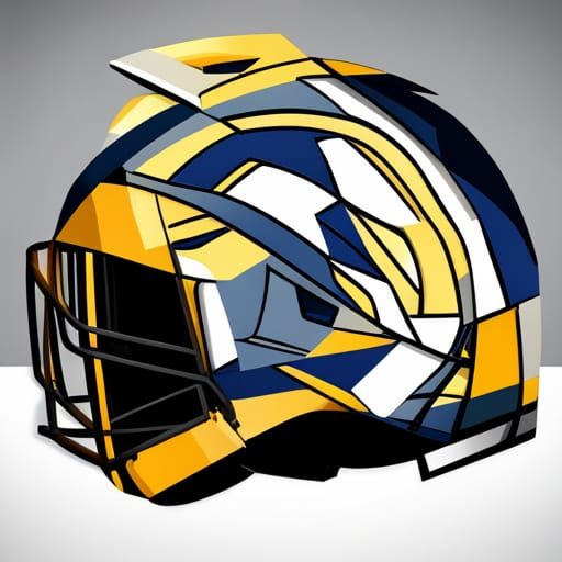 Cubist Iowa Hawkeyes Football Helmet in Geometric Fauvism