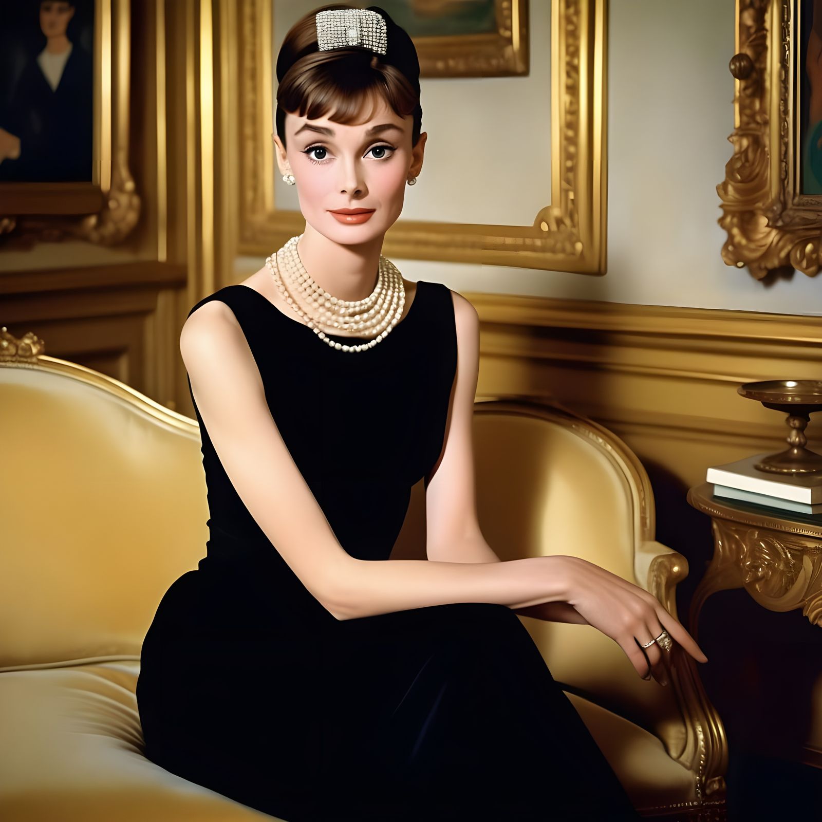 Iconic Hollywood Starlet Audrey Hepburn in Vintage Glamour S...