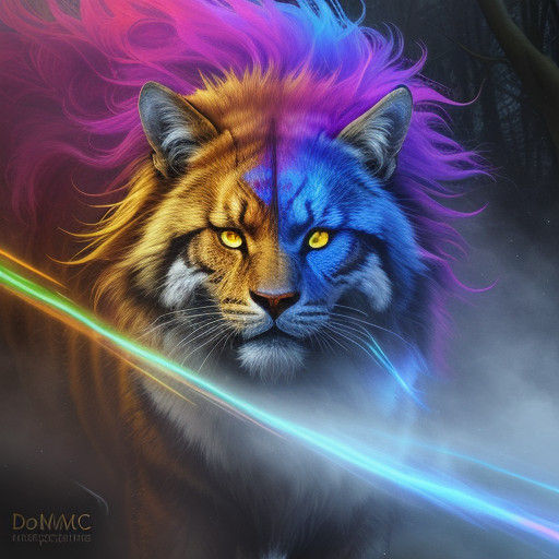 Mystical Animals Unleash Vibrant Superpowers in a Misty Fore...