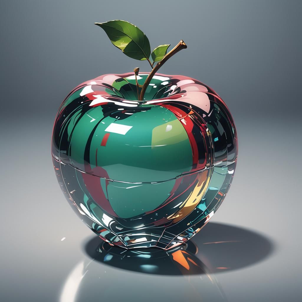 Glass Apple in Anime Style