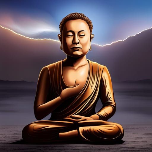 elon musk as lord buddha