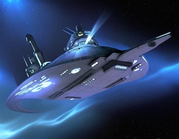 USS Enterprise as Submarine in Underwater Grotto