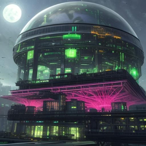 Futuristic Cyberpunk Cityscape with Flying Skyscrapers